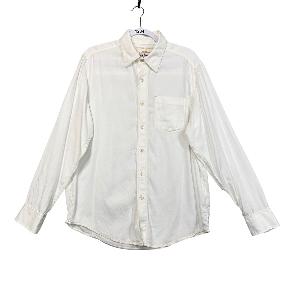 Tommy Bahama Button Down Shirt Men M White Tencel Cotton Resortwear Beach Preppy